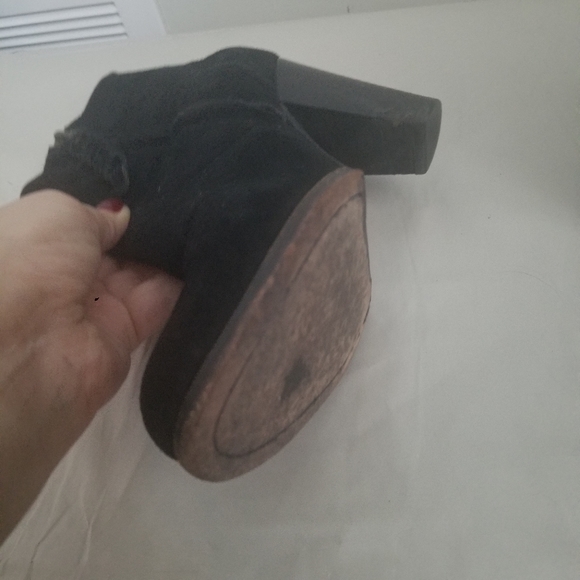 *SOLD* Joie suede boots heeled leather black sz 36 - Picture 4 of 6